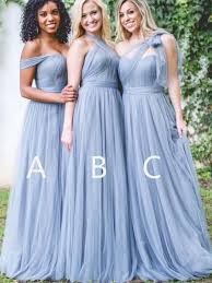 Light Blue Halter Off The Shoulder One Shoulder Long Bridesmaid Dresses Bw0156 Mismatched Bridesmaid Dresses Bridesmaid Dresses Plus Size One Shoulder Bridesmaid Dresses