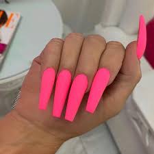 Because long nails give you more to work with. Gorgeous Coffin Acrylic Nails Ideas Naildesignsjournal Com Neon Pink Nails Pink Acrylic Nails Neon Acrylic Nails