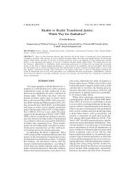 Pdf Idealist Or Realist Transitional Justice Which Way For Zimbabwe