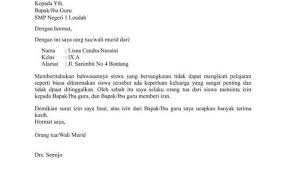 Contoh surat izin tidak masuk sekolah karena mengalami. Contoh Surat Izin Tidak Masuk Sekolah Smp Cute766