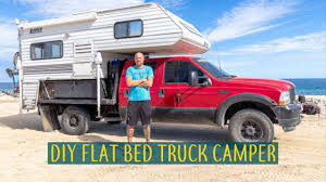 Under the beds slide out drawers for storage. Build A Flatbed Truck Camper Incredibly Simple Diy Camper