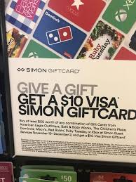 Simon mall gift card images. Expired Simon Mall Get A 10 Visa Card With 50 In Select Gift Card Purchases Doctor Of Credit