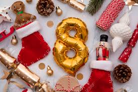 If it is, this is no refference. 12 Days Of Christmas 8th Day Flaylay Balloon With Festive Decorations Stock Photo Picture And Royalty Free Image Image 135274719