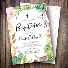 Succulent Baptism Invitation Floral Baptism Invite Cactus Invite Baptism Invitatio Wedding Invitations Stationery Baptism Invitations Dedication Invitations