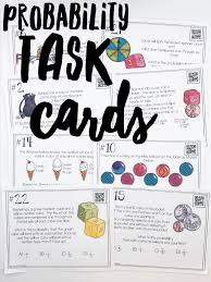 These Probability Task Cards Were The Perfect Hands On Practice Activity To Help M Probability Activities Middle School Probability Activities Probability Math