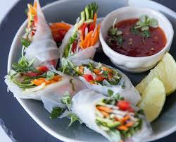 Canape Ideas Minty Vegetable And Rice Paper Rolls Vegetarian Canapes Canapes Recipes Food Lover