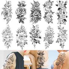 El significado de las rosas en un tatuaje femenino puede ser muy diferente dependiendo de las vivencias, experiencias o posible simbolismo de la rosa. Tatuajes Temporales De Flores Y Rosas Para Mujer Tatuajes Impermeables Arte De Cuerpo Falso Tatuaje Para Brazo Pegatinas Para Hombro Brazo Hoja Para Adultos Tatuajes Temporales Aliexpress