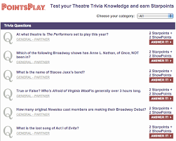 But we still hope that you have a lot of fun and learn many interesting facts about it. Relentless Financial Improvement Audience Rewards Broadway Trivia For Miles