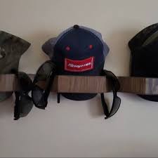 Hat Rack Oak Domedock Triple Etsy In 2021 Wall Hat Racks Wall Hats Hat Organization