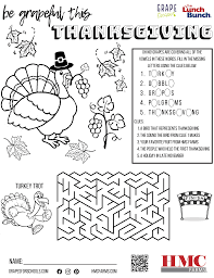 This activity includes both upper and lower case versions in black the activity also includes two recording sheets, one for uppercase letters and one for lowercase. Thanksgiving Activity Sheet Free Download Hmc Grapes For Schools