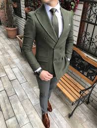 Terziademaltun Italyan Stil Erkek Slim Fit Kadife Kase Blazer Yesil Tek Ceket T3084 Designer Suits For Men Fashion Suits For Men Mens Outfits