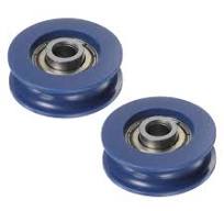2 Pack U Type Groove Pulley Nylon Coated Roller Bearing 5x25.5x10mm U  Groove Guide Wheel for Doors Window