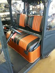 Custom Golf Car Seat Black And British Tan Golf Car Custom Golf Golf Cart Seats