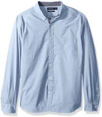 Nautica Mens Classic Fit Stretch Solid Long Sleeve Button Down Shirt Light French Blue Small