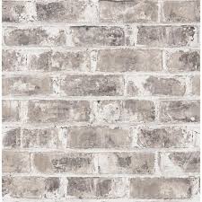 Brewster 56 4 Sq Ft Jomax Grey Warehouse Brick Wallpaper Uw24761 The Home Depot In 2020 Brick Wallpaper Faux Brick Walls Faux Brick