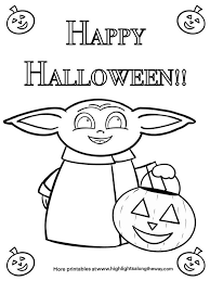 Designs include cornucopias, corn stalks, and turkeys! Baby Yoda Printable Halloween Trick Or Treat Coloring Sheet