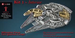 Millennium Falcon Interior 3d Printable Parts Kit 1 Cockpit And Engine Details Millennium Falcon 3d Printing Cockpit