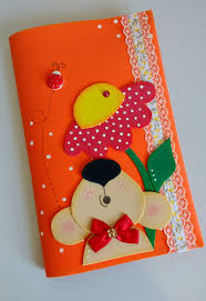 Capa De Caderno Em Eva Simples Capa De Caderno Com Aplique Em Eva Cadernos Decorados Cartoes Artesanais Decorar Notebook
