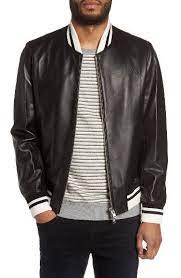 Slate Stone Leather Bomber Jacket Nordstrom Leather Bomber Jacket Bomber Jacket Leather Bomber