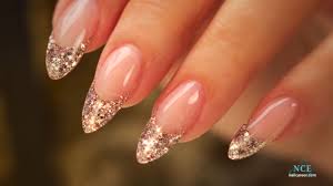 Glitter French Almond Tip With Images Paznokcie Pomysly Na