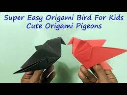 Super Easy Origami Bird For Kids Origami Pigeon Cute Origami Origami Easy Birds For Kids