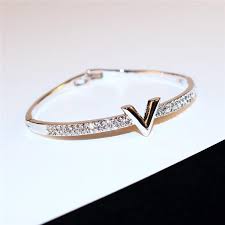 Grunge alphabet buchstaben v logo design in weiß rot und schwarz farben geeignet für ein unternehmen . Buy V Letter Design Best Crystal White Simple Jewelry Bracelets Bangle For Women And Girls At Affordable Prices Free Shipping Real Reviews With Photos Joom