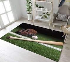 Diy baseball field rug for baseball lovers room! Sports Theme Baseball Field Area Rugs Kids Bedroom Carpet Living Room Floor Mat Ebay