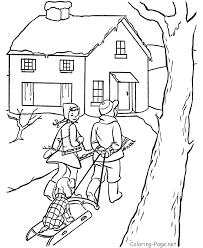 Winter Scene Coloring Page Coloring Home