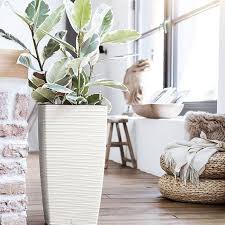 Modern Sjalvvattnande Kruka Casa Cosy Tall Planter Vit Pflanzenkubel Blumenkubel Garten