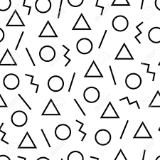 Black and white retro 80s seamless pattern with geometric shapes, grunge texture in memphis fashion style. Seamless Geometric Pattern Memphis Design 80s And 90s Retro Royalty Free Cliparts Vectors And Stock Illustration Image 110699508