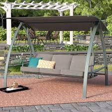 Outsunny 2 seater outdoor porch swing seat with cup holder, chains wooden hammock bench for garden patio yard. Marquette Canopy Swing Spectacular Deals On Marquette 3 Seat Daybed Porch Swing With Stand Andover Mills Check Out Our Canopy Swing Selection For The Very Best In Unique Or Custom