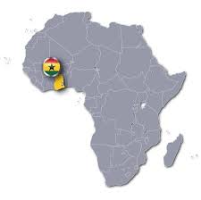 Las regiones y las ciudades de la lista, con marcada en los centros. Adminex Ghana Adminex
