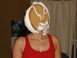 Pie face game 2 players,pie in the face game, ,pie face showdown game,fun family toys for kids, whipped cream(not included), 2 pcs surprise blind ball free for new year gift. Whats In A Pie Smushing Tin