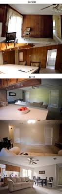 Filling And Painting Wood Paneling Littlelessugly Com Diy Den Remodel Basement House Mobile Home Wood Paneling