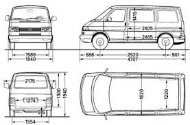 Dimensions Of The Vw T4 Transporter Van Vw T4 Transporter Vw Caravelle Vw T4