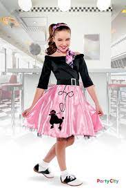 Girls Miss Sock Hop Costume Sock Hop Costumes Black And Pink Dress Poodle Skirt