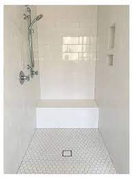 Tile Big Subway Tile Shower Bigsubwaytileshower Large White Subway Tile Shower Surround With Hexagon Floor White Tile Shower Shower Tile Shower Floor Tile
