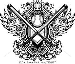 Baseball Diamond Clipart Black And White Vector Baseball Softball Bats Ornate Graph Stock Illustration Royalty Free Illustrations Stock Baseball Tattoos Free Vector Illustration Softball Tattoos