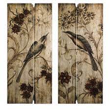 French Country Wall Art French Country S 2 Bird Floral Wood Panel Wall Art Country Wall Art Bird Wall Art Bird Decor
