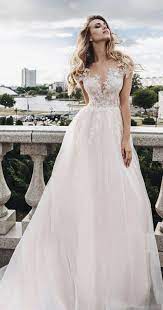 30 Classy Wedding Gowns Lace Fit And Flare Bridal Style For Simple Princess Look Lifestyle State Wedding Dresses Ball Gowns Wedding Wedding Dress Necklines