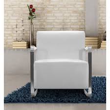 Orren Ellis Parmley Slipper Chair Upholstery White Leather Lounge Chair White Leather Couch Leather Lounge