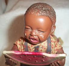 Black Americana POOR PETE CELLULOID Wind-Up Vintage Toy Watermelon Boy Dog  WORKS