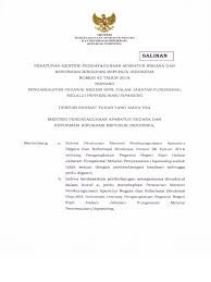 Info bimtek pedoman evaluasi pelaksanaan reformasi birokrasi berdasarkan permenpan rb no.26 tahun 2020 : Permenpan Rb Nomor 42 Tahun 2018 42