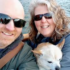 findamakerweek Day 1, my story. This is me Lisa, my other half Barry and my  best boy Gizmo, out