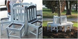 Recycled Diy Chair Tree Bench Tutorial Diy Chair Beach Chairs Diy Tree Bench