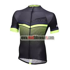 2018 team santini cycle clothing biking jersey top shirt maillot cycliste black green