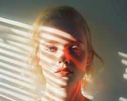 Image of woman with sun and light shining