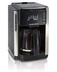 The hamilton beach 12 cup programmable coffee maker with stainless steel accents has a large 12 cup capacity and is programmable so your coffee is hot and ready in the morning when you wake up. Hamilton Beach Programmable Coffee Maker