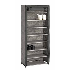 Armoire Rangement Chaussures En Tissu June Gris