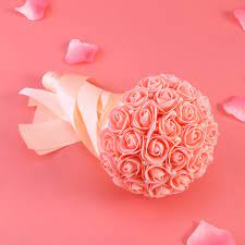 By choosing an artificial bridal bouquet you will have quite a few advantages over a fresh bouquet. Wedding Bouquet Silk Bridesmaid Bouquet Satin Bridal Bouquet Artificial Flowers For Wedding Party Buy From 12 On Joom E Commerce Platform